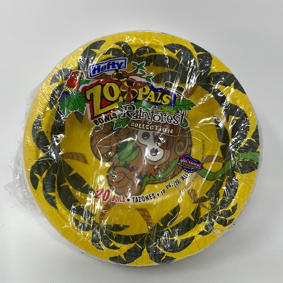 HEFTY ZOOPALS RAINFOREST COLLECTION LUCA BOWLS DISCONTINUED - Picture 1 of 3